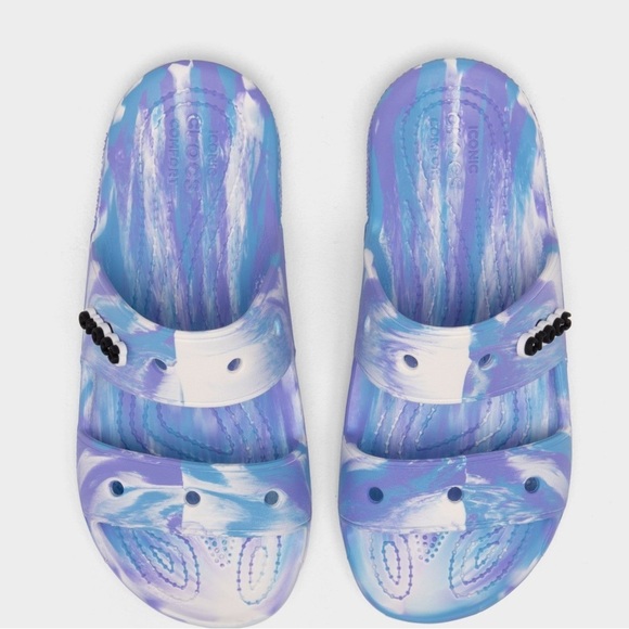 CROCS Shoes - Crocs Classic Marbled Sandal Unisex M8 W10 White/Oxygen 207701-1FK